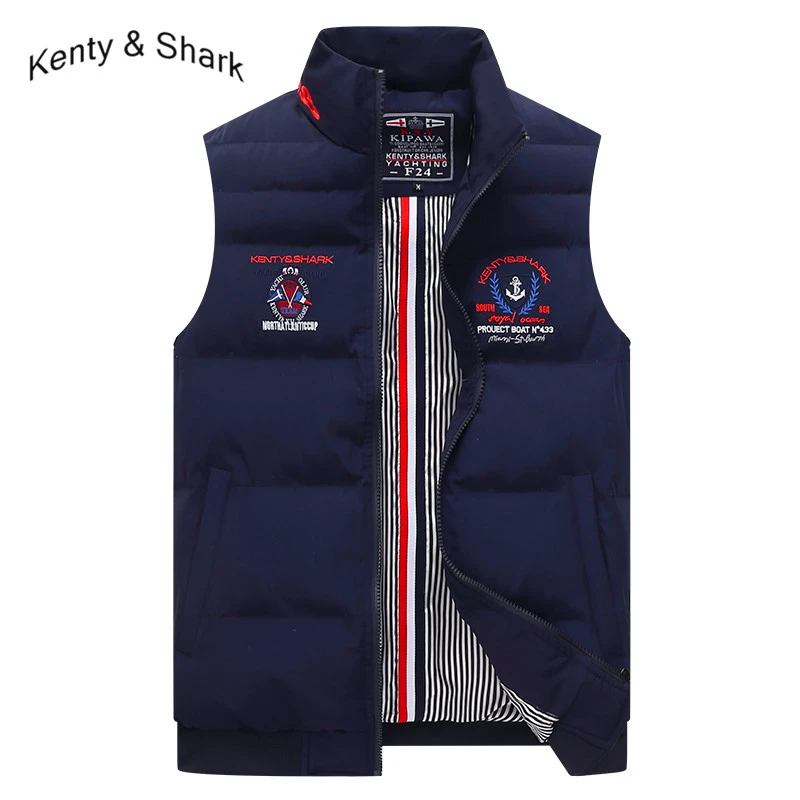 Kenty Shark Brand Men's Sleeveless Thick Cotton Liner Vest Parka Coat Fashion Casual Waist Coat Big Size 4xl - - AliExpress