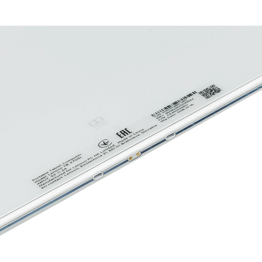 Планшет Lenovo Tab P10 TB-X705L Snapdragon 450 8C/3Gb/32Gb 10.1" IPS 1920x1200/3G/4G/And8.1/белый/BT