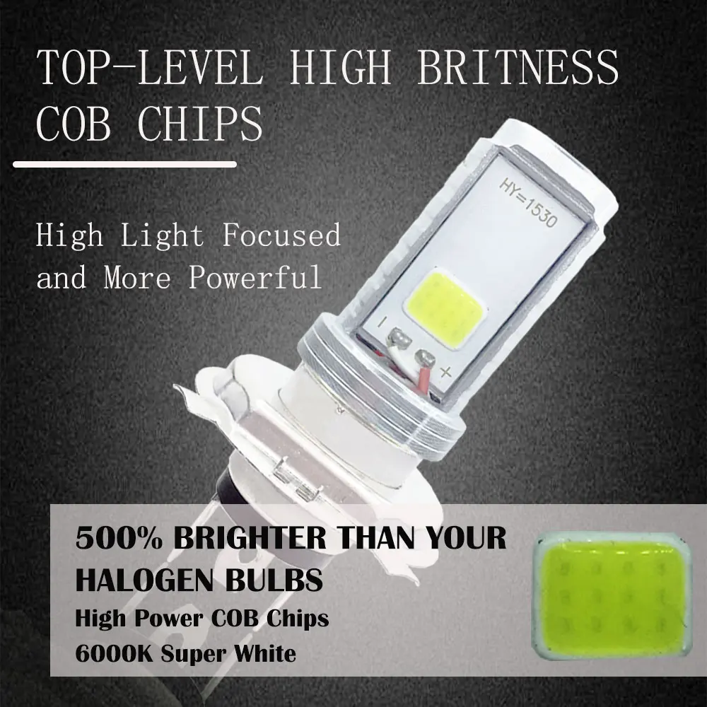 Motorcycle Headlight Motorcycle LED Lights LED Motorcycle Lights LED Lights Motorcycle Driving Lights 1pcs Moto H4 Headlight Bulb HS1 Scooter Light Hi-Lo Beam 6500K 12V
