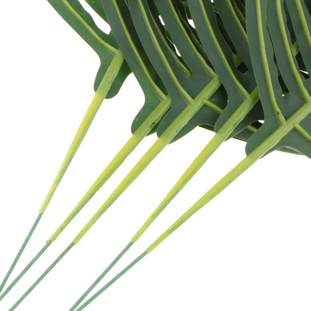 5-Pieces Large Artificial Silk Cloth Green Leaves Leaf Foliage Leaves for Home Flower Arrangement Wedding DIY Decor