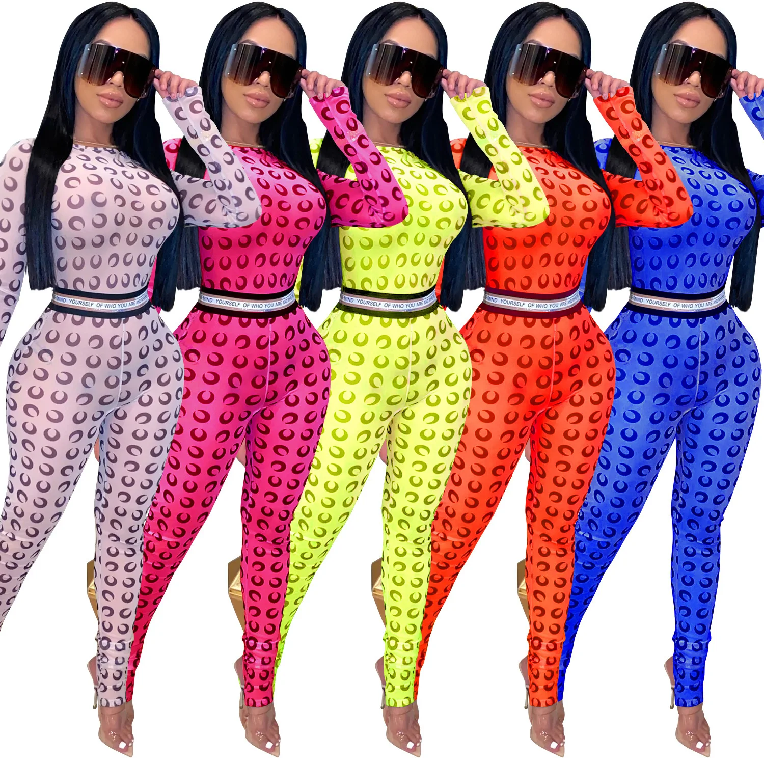 

Women Sexy Jumpsuit Solid-color Moon Print Patchwork Sashes Rompers Bodysuit European and American Women's Clothing