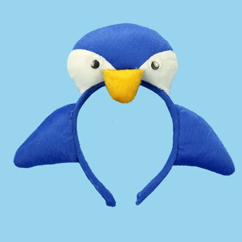 Adults Kids Plush Cartoon Children Boy  Animal Penguin Headband Hairband  Birthday Party  Cosplay Costume   Halloween Christmas