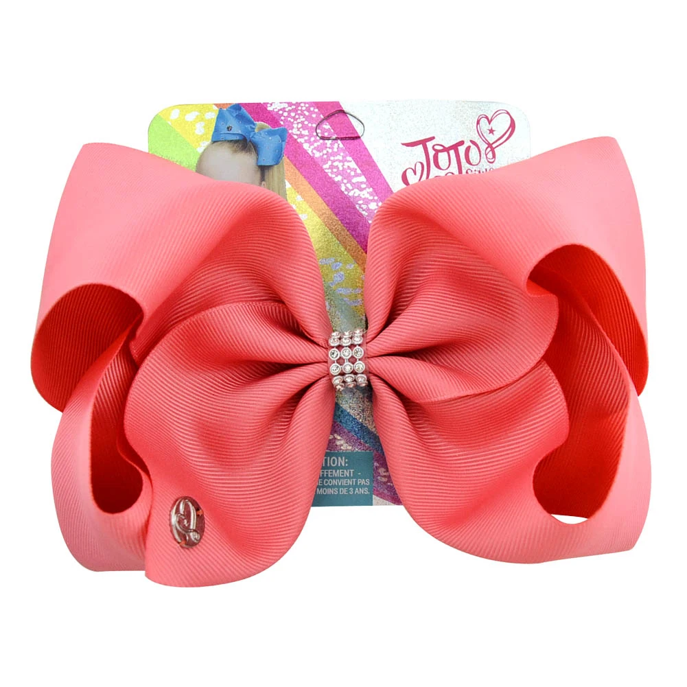 8 inch Large Jojo Bows Jojo Siwa Ribbon Bows With Clips For Kids Girls Boutique Solid Hair Clips Hair Accessories - Цвет: 837-j-15