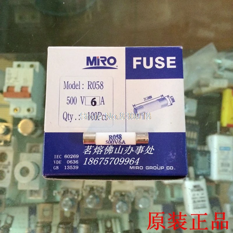 Mingrong предохранитель RO58 6X30 500 В 1A 2A 3A 4A 5A 6A 8A 10A 16A 20A керамическая фотография/лот |