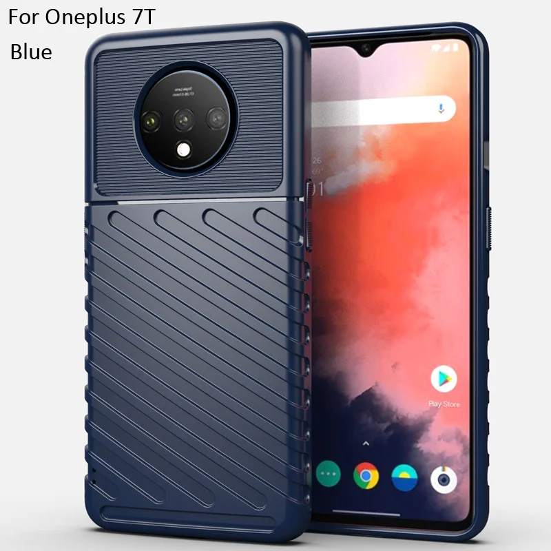 Прочный защитный чехол для Oneplus 7T Pro 7 6T защитный чехол с защитой от падения - Цвет: Blue