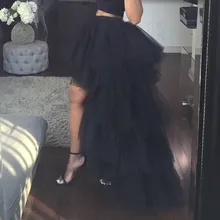 Эластичная высокая талия, сексуальная Тюлевая юбка, для женщин, летняя, Saias, макси юбка, асимметричные, Femme, вечерние, сетчатые, пачка, Faldas Jupe