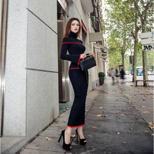 new spring and autumn Fashion tight sexy brand female women ladies girls long sleeve knitting Sweater skirt suits clothing