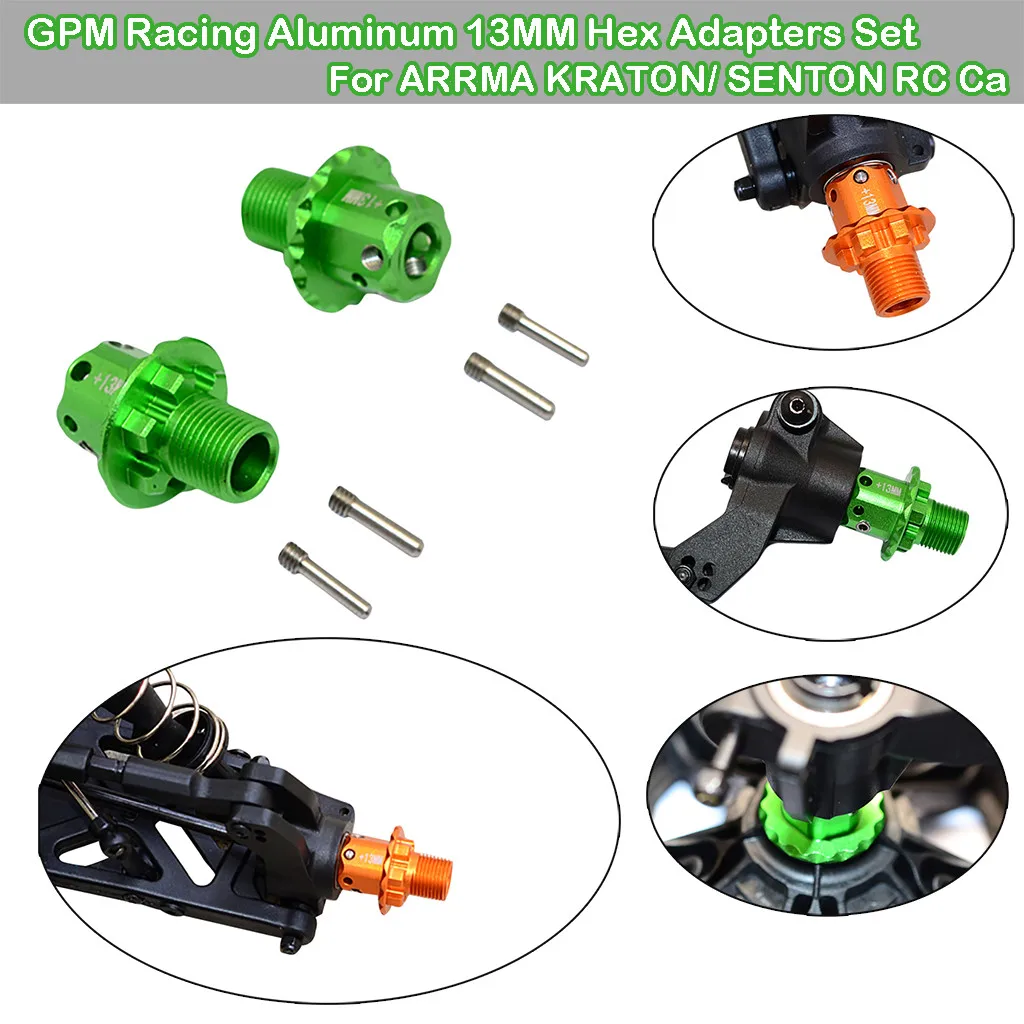 GPM гоночный алюминиевый 13 мм шестигранные Адаптеры Набор для ARRMA KRATON/ SENTON RC