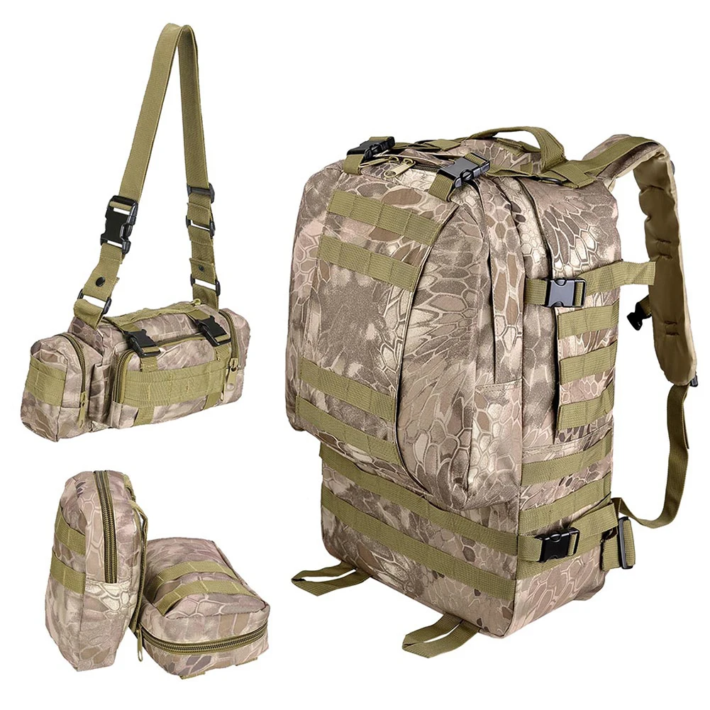55L военный практичный походный рюкзак походный большой емкости открытый мешок треккинг армейский Охотничий Тактический Молл рюкзак спортивный - Цвет: Pythons Varve