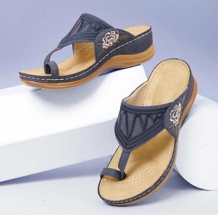 Women Sandals 2021 New Embroidery Summer Shoes Woman Wedges Shoes For Heels Sandalias Mujer Flip Flops Platform Women Slippers