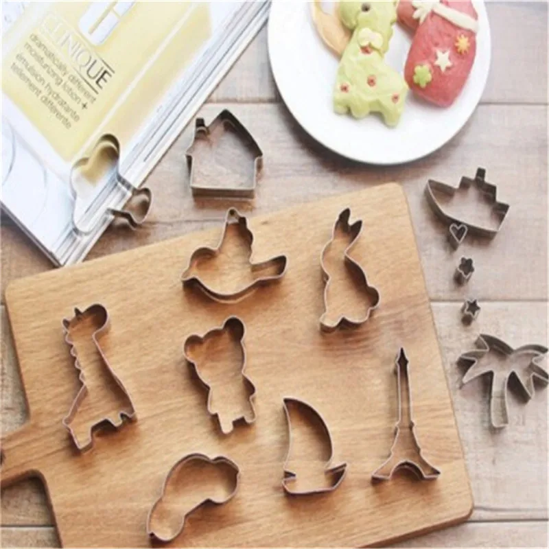 10pcs/lot Stainless Steel Cutters Decorations Pumpkin Witch Hat Skull Ghost Biscuit Halloween Series Baking Tools | Дом и сад