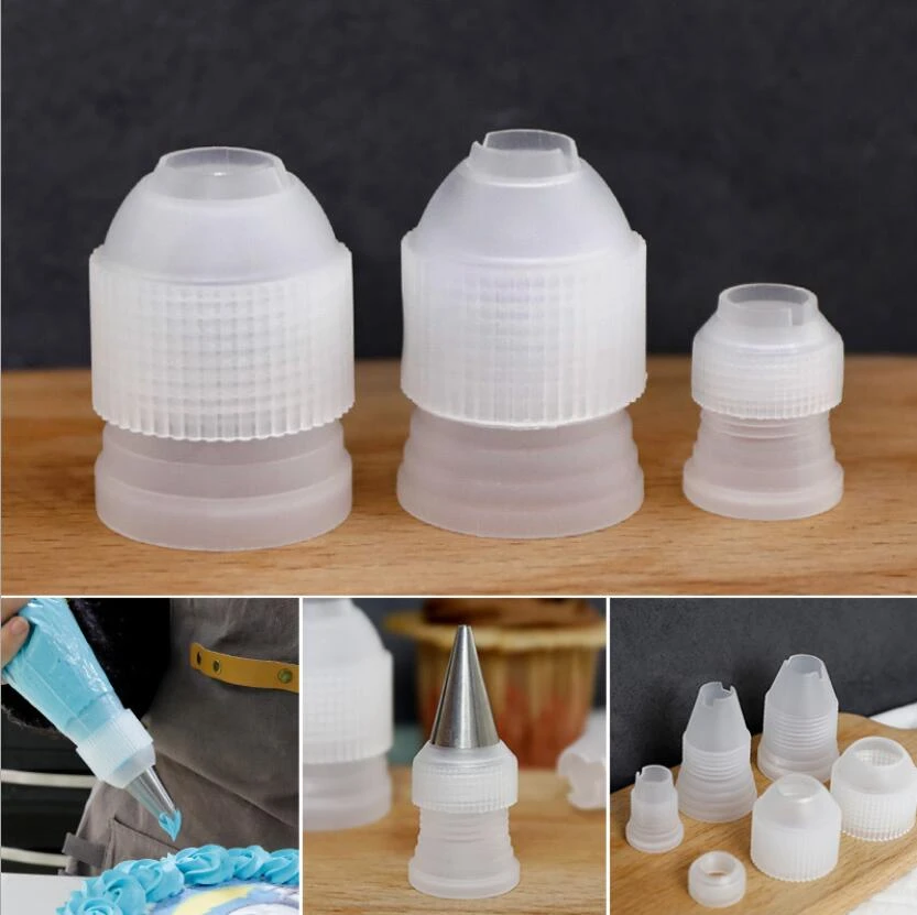 Small Large Coupler Adaptor Icing Piping Nozzle Bag Cake Flower Pastry DecoY*ss 