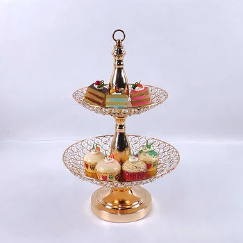 

new set Gold Wedding Dessert Tray Cake Stand Cupcake Pan cake display table decoration Party mirror stand