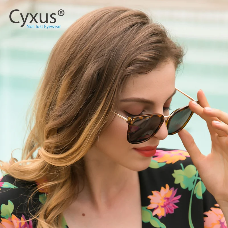 Cyxus Classic UV 400 поляризованные солнцезащитные очки зеркальные негабаритные солнцезащитные очки с защитой UVA UVB для женщин-1913