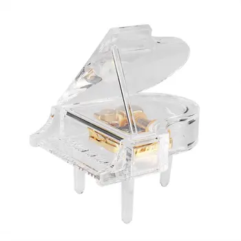 

Acrylic Piano Shaped Music Box Music Box Music Gift Transparent Mini Piano Music Box for Home Office Decor