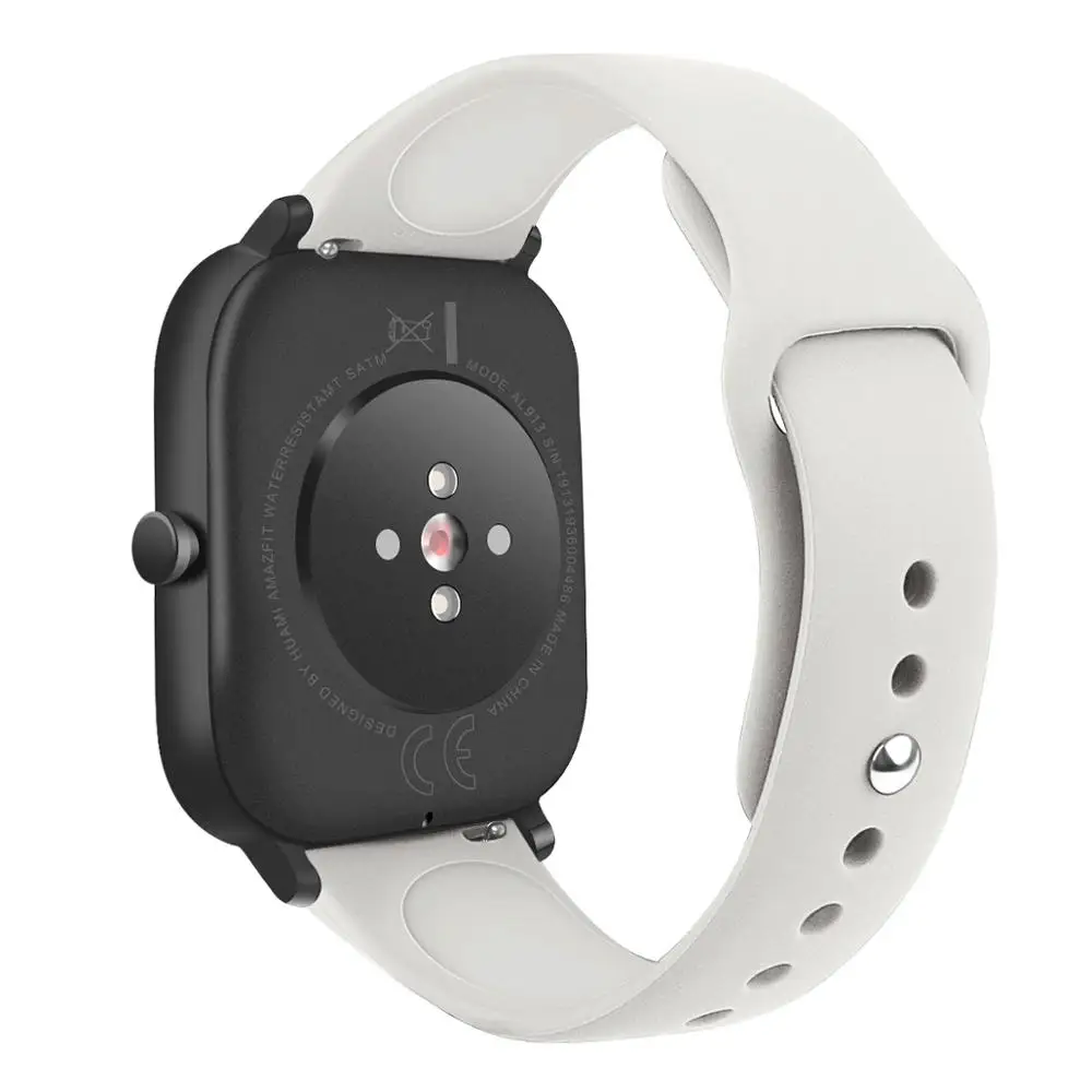 beige Спортивный ремешок для смарт-часов Amazfit GTS, 22 мм мягкая замена для силиконового ремешка, браслет, смарт-фитнес-часы, полосы для женщин и мужчин - Цвет: beige