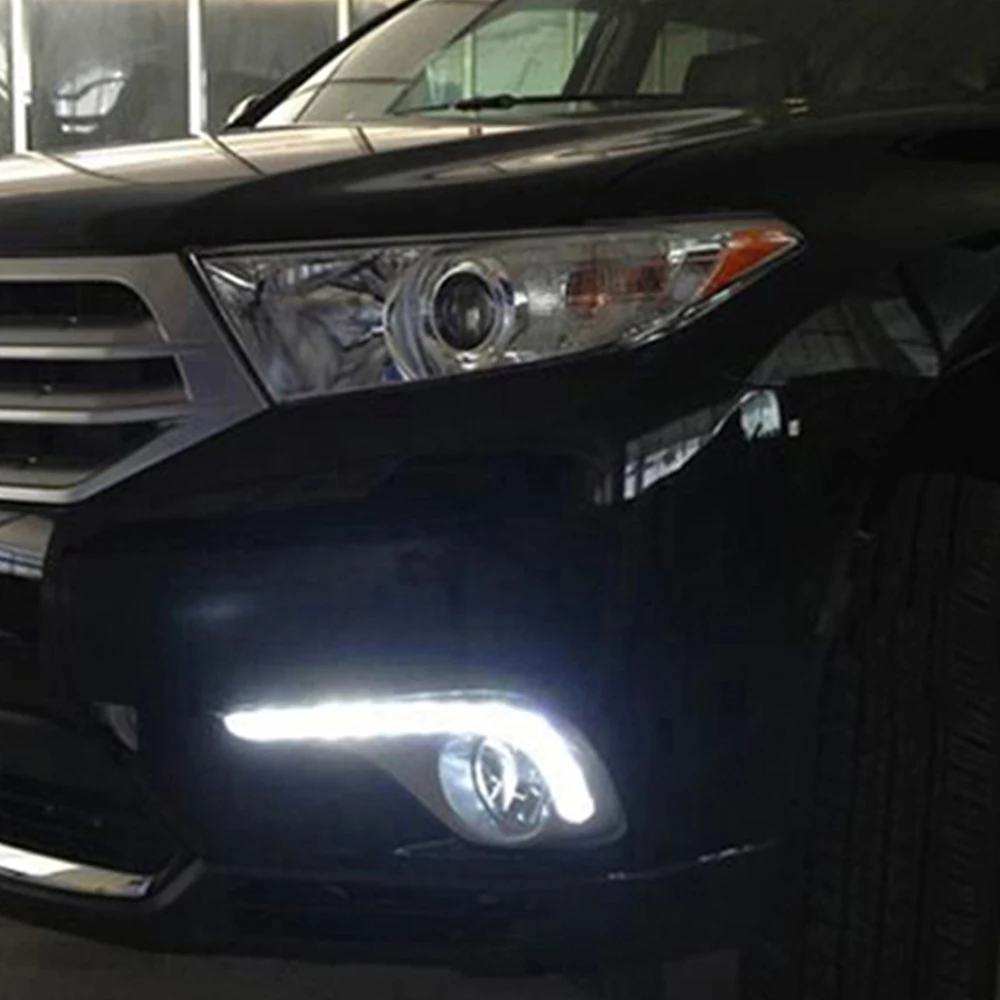 Автомобильный мигающий 1 комплект drl для Toyota Highlander 2011 2012 2013 2014 светодиодный DRL