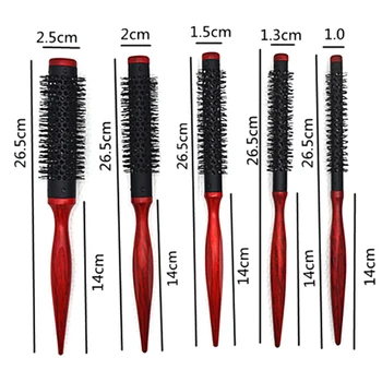 

Nylon Cone Wooden Handle Hair Comb Rolling Curly Hairdressing Brushes Hairstyle Salon Hairdressing Round Tube Styling Brush