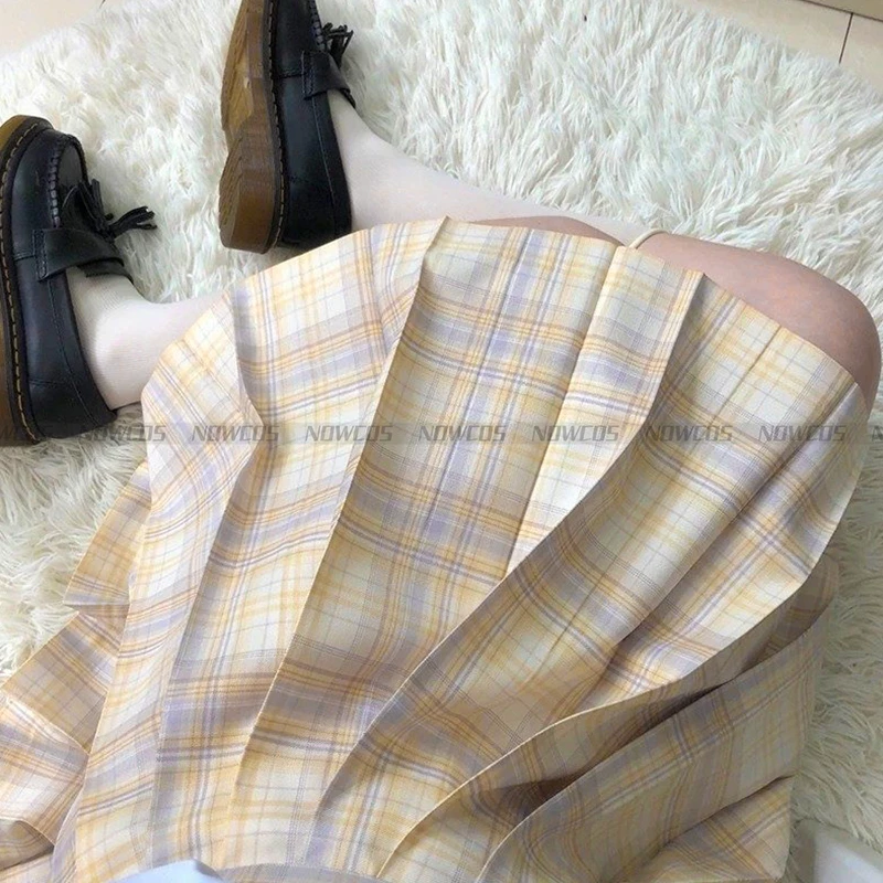 [Floating Moonshine] Girl\'s Summer Short/Long High Waist Pleated Skirts Plaid Skirts Women Dress For JK School Uniform Students