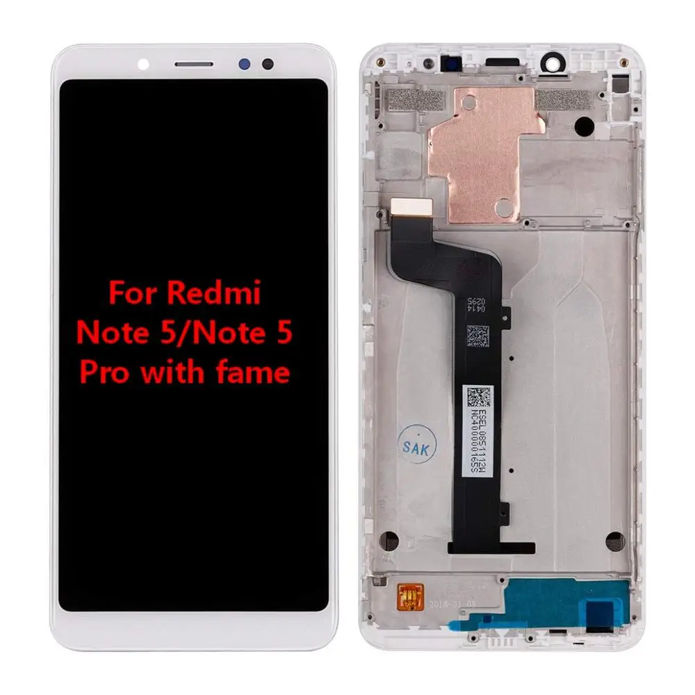 С рамкой дисплей для Xiaomi Redmi Note 5 ЖК с кодирующий преобразователь сенсорного