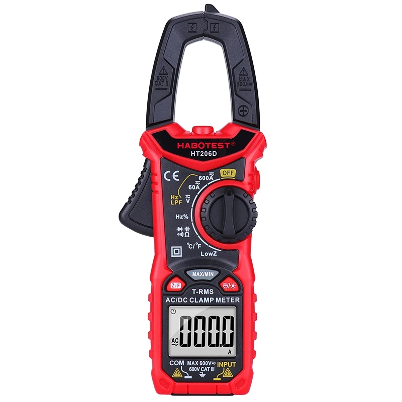 

HT206D Clamp Meter Multimeter Automatic High Precision Digital Ammeter Clamp Meter for Measuring AC / DC Voltage AC / DC Curren