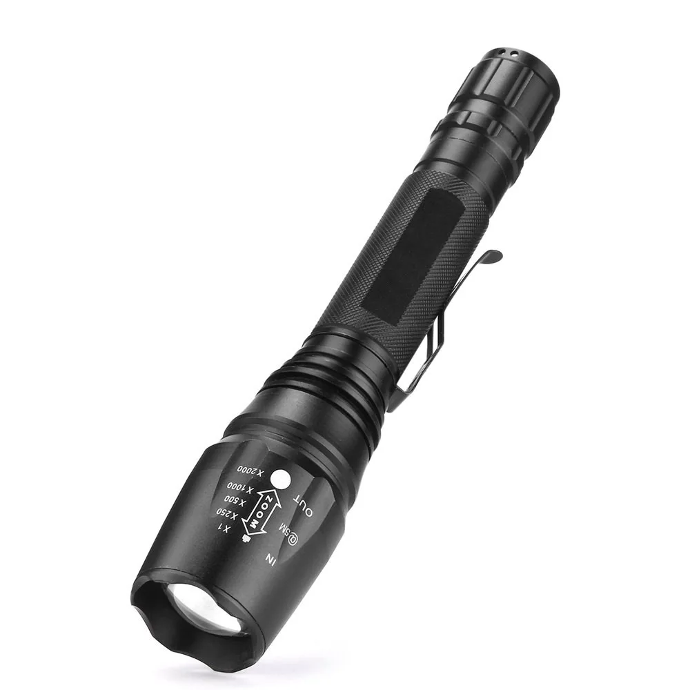 

Cross Border for T6 LED Aluminium Alloy Telescopic Zoom Power Torch High-Power Clip E3 Flashlight