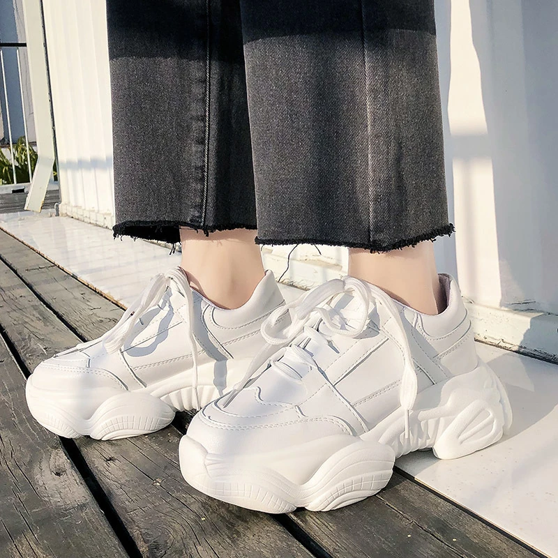 ladies white casual trainers