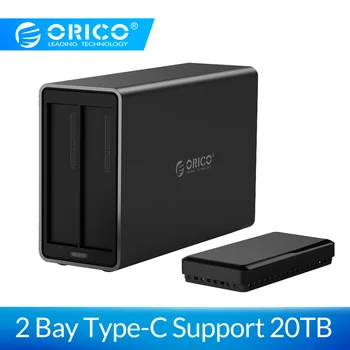

ORICO 2 Bay 3.5 inch USB3.1 to SATA3.0 Hard Drive Disk External Enclosure Aluminum Type C HDD Case Support 5Gbps 20TB HDD Case