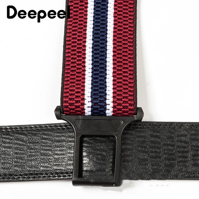 Deepeel/1 шт., 5*120 см, мужские подтяжки из полиэстера с 3 пряжками для ремня, унисекс, эластичная лента, регулируемые подтяжки для джинсов, украшения SP073