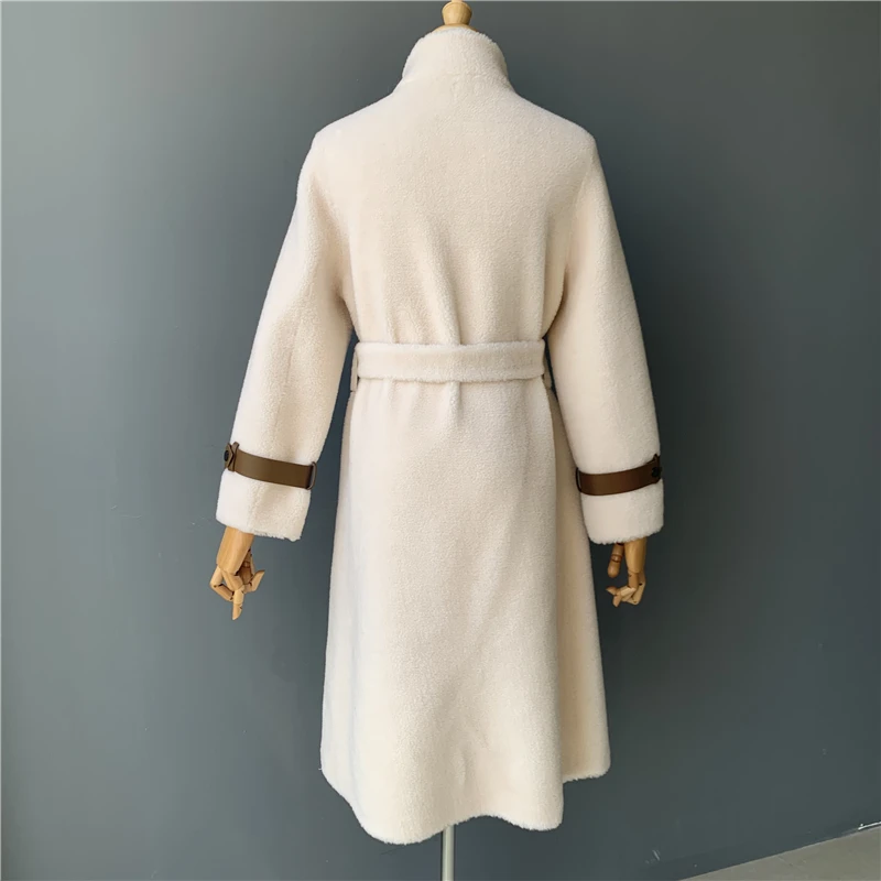 MAOMAO меховое шерстяное пальто женская зимняя куртка с поясом женские пальто из овечьего меха женские жакеты из натурального меха пальто из натурального овечьего меха
