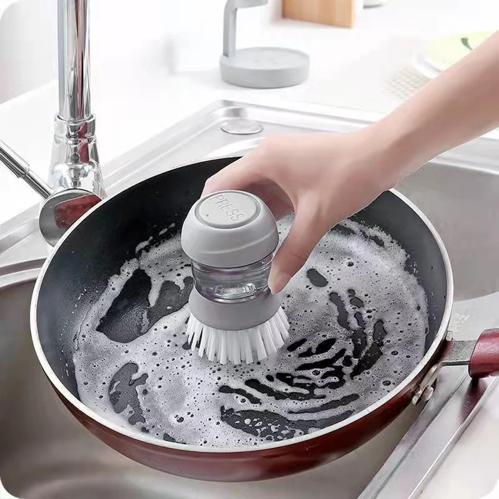 Lazy Soap Brush Automatic Liquid Addition Tableware Brush Kitchen Degreasing And Dirt Cleaning