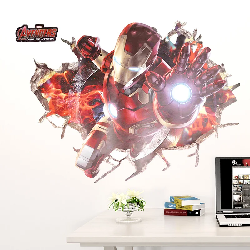 Wall Stickers 3D Avengers Superhero Hulk for Kids Room