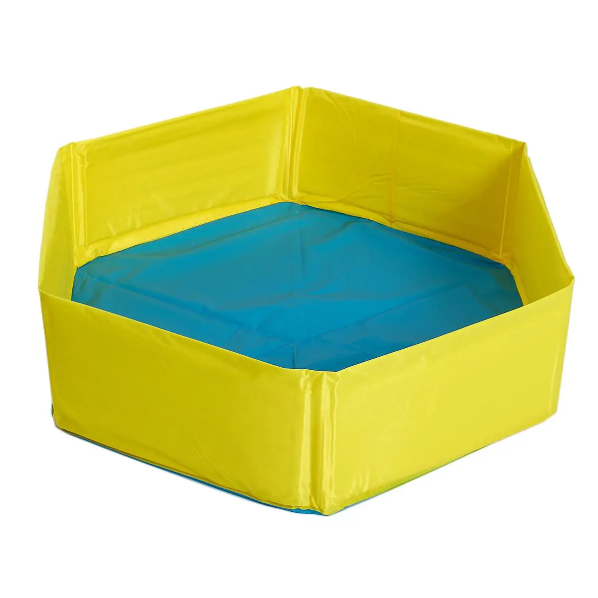 Большая Портативная Складная собака для плавательного бассейна щенок кошка ванна для купания - Цвет: Blue Yellow