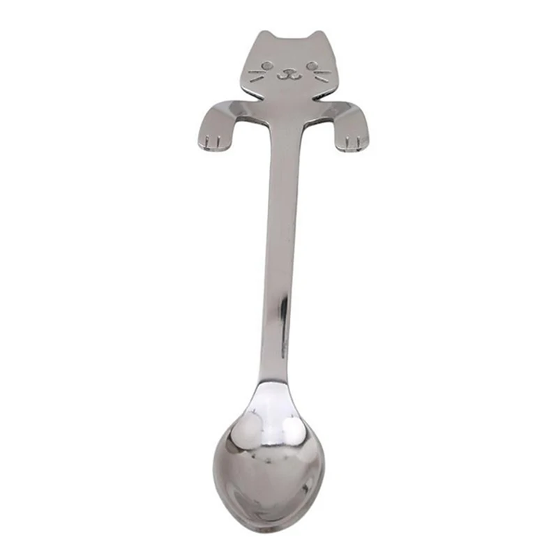 Silver Маленькая мини-ложка для размешивания кофе из нержавеющей стали 304, чайная ложка для десерта, мороженого, прочная кофейная ложка - Цвет: Silver