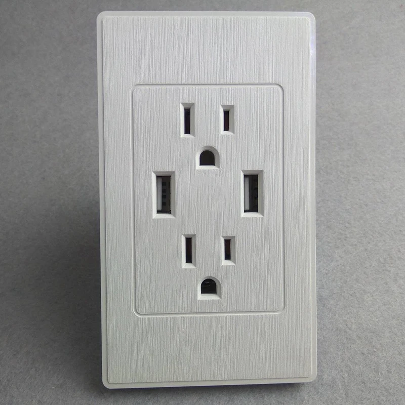 Горячая 15A Ul американская двойная Usb настенная розетка американская стандартная розетка США 2.4A Usb розетка панель США вилка