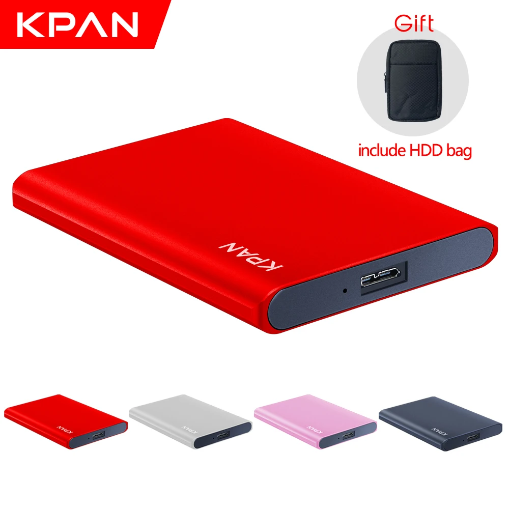KPAN Metal thin HDD external portable hard drive Storage capacity Disco duro portátil externo for PC/Mac Include HDD bag gift