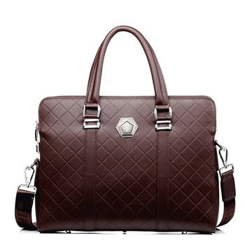

Men's Briefcase Bags For 14" Laptop Man Business Bag 2Pcs Set Handbags Leather Office Notebook Computer Shoulder Bags Tote