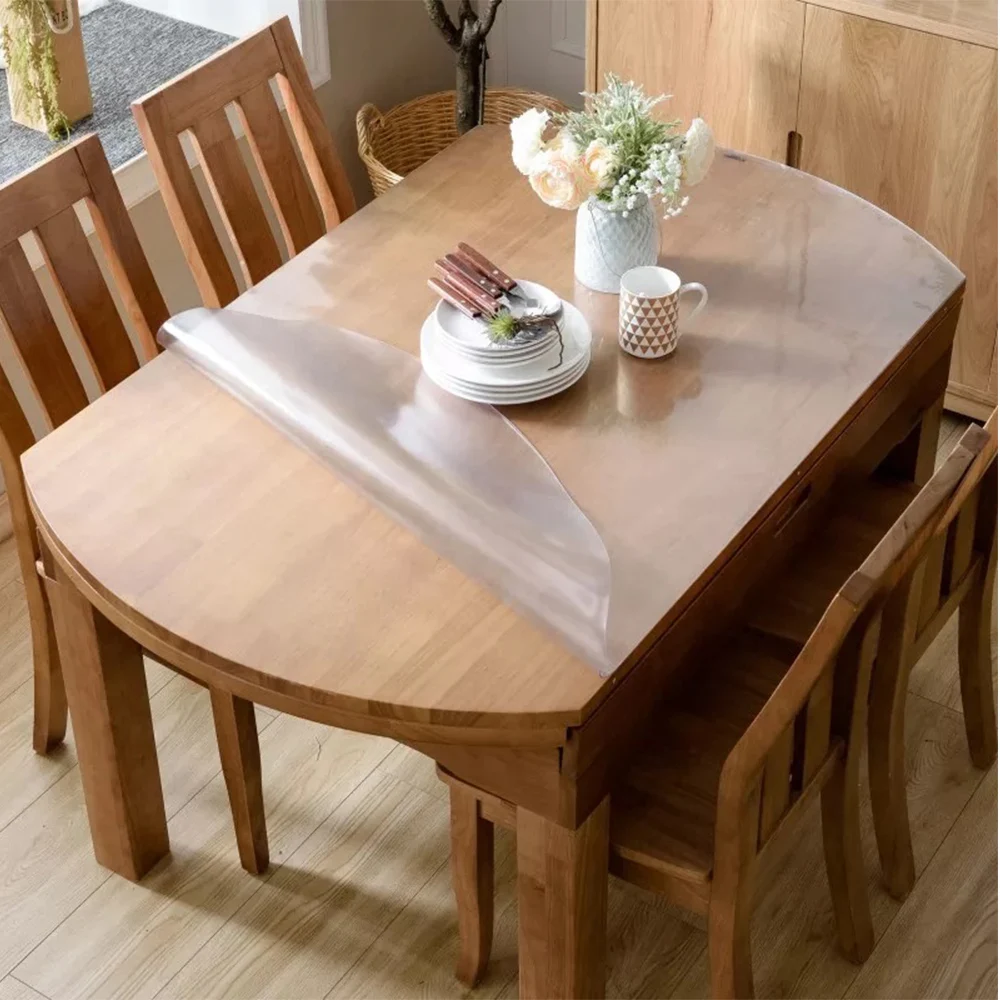  BALLE 1.5mm Oval PVC Transparent Tablecloth Custom Shape Table Cover Protect Desk Dining Highly Qua