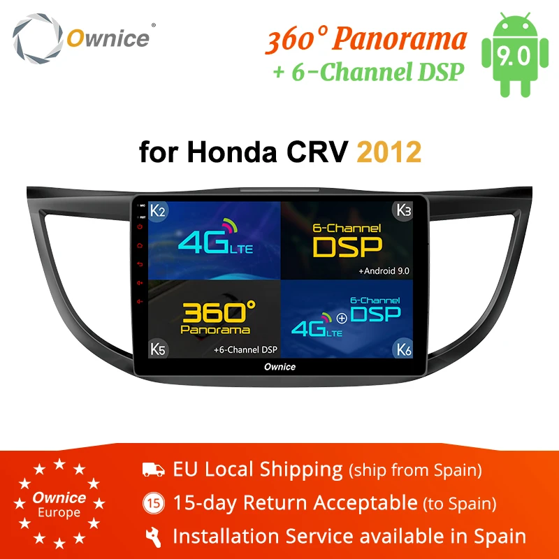 

Ownice K3 K5 K6 2DIN Android 9.0 Car Radio GPS Player for Honda CRV 2012 2013 2014 2015 2016 W/ 8 Core 360 Panorama DSP 4G LTE