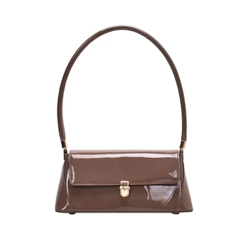 

Temperament Women's Bag The New Summer 2020 Versatile Patent-leather Women's Bag Under Armpit Fashion One-shoulder Baguette Bag