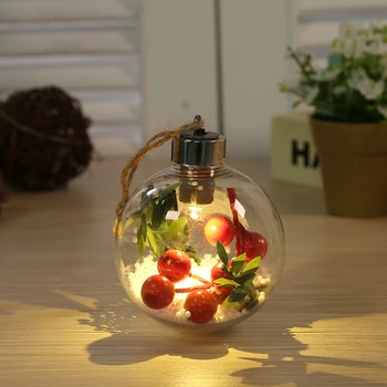 

With Warm Light Up Christmas Ball LED Tree Xmas Clear Gift Wedding Party