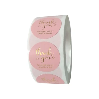 

500pcs/roll Thank You Sticker Sealing Gift Packaging Envelope Self Adhesive Stationery For Business Wedding Decorative Paper