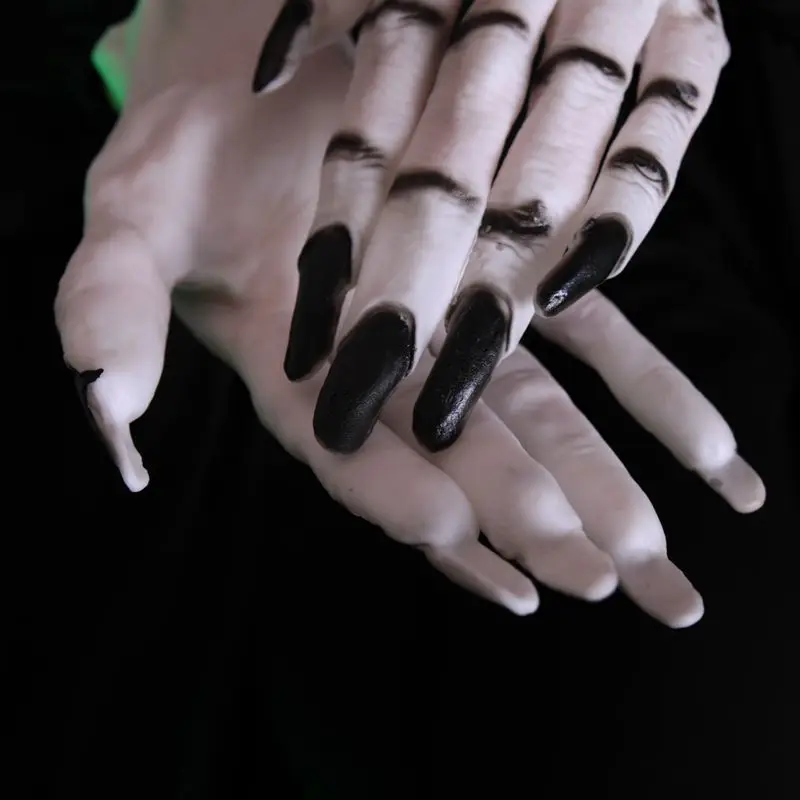 Halloween Horror Monster Devil Vampire Ghost Hands Gloves Cosplay Costume Rubber Mittens Realistic Masquerade Dress Up Props