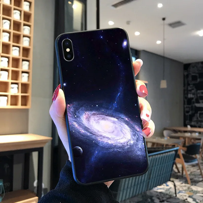 Kecil Bunga Aster Bunga TPU Hitam Ponsel Case Shell UNTUK iPhone 8 7 6 6S Plus X XS MAX 5 5S SE XR 11 11pro Promax Ponsel