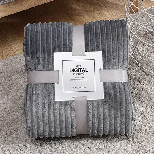 Light Grey Winter Soft Warm Flannel Blanket Solid Color Faux Fur Mink Throw Sofa Cover Bed Linens Bedspread Aircraft Travel Fleece Blankets - Цвет: Light Grey