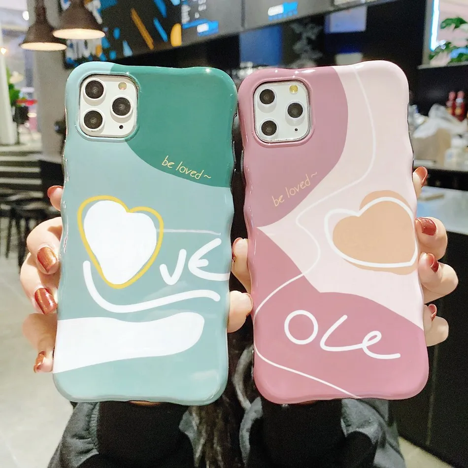 

For iPhone 11 Pro XS Max XR X Case Fashion Cute Cartoon Love Pattern Phone Case For iPhone SE 8 7 Plus Soft TPU Shockproof Cover