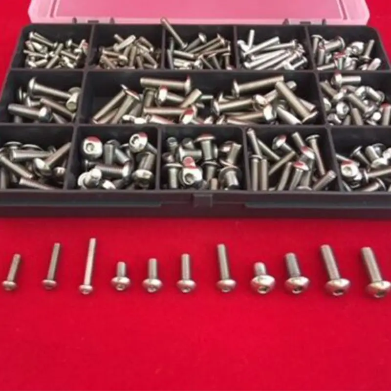 

325pcs Stainless Steel Assorted Hexagon Socket Button Machine Screws Allen Bolts