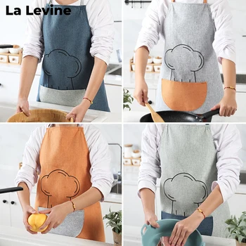 

Home Kitchen Cooking Apron Antifouling and Oilproof Korean Version of Adjustable Sleeveless Apron Work Smock Household Items