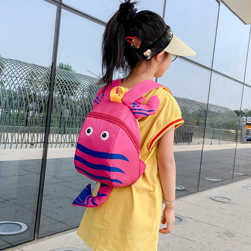 Children Kids Boys Girls Fashion Cute Cartoon 3D Lobster Anti-lost Backpack Bags Handbags Kids Backpack dropshipping Z905