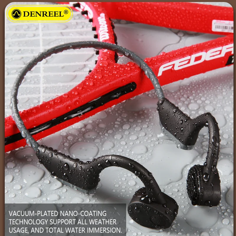 

Bluetooth Sport Headphones with Bone Conductions Wireless Stereo Headset Waterproof for Sports DENREEL